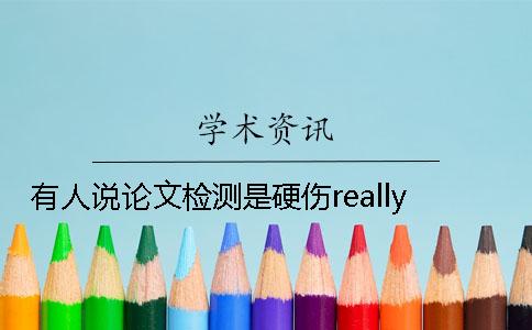 有人說(shuō)論文檢測是硬傷really？