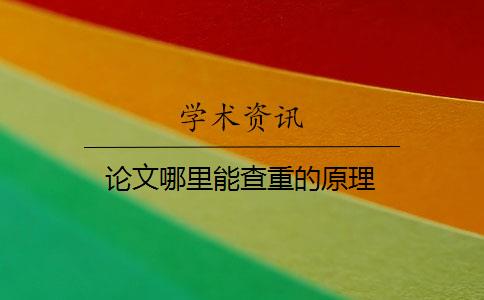論文哪里能查重的原理