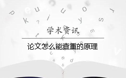 論文怎么能查重的原理